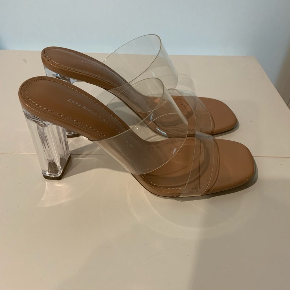Zara clear vinyl heels